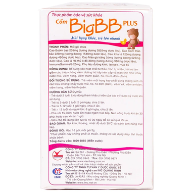 Thực phẩm bảo vệ sức khỏe BigBB Plus (16 gói x 3g)