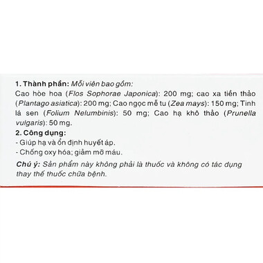 Thực phẩm bảo vệ sức khỏe viên nén Thanh Áp Đan (30 Viên)