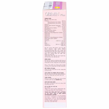 Thực phẩm bảo vệ sức khỏe Obimin Plus (30 viên)