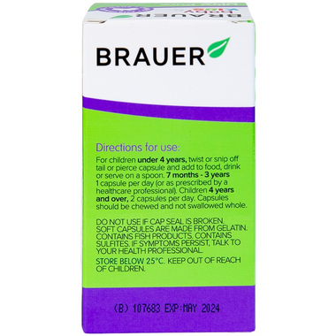 Thực phẩm bảo vệ sức khỏe Brauer Baby Kids Ultra Pure DHA (60 viên)