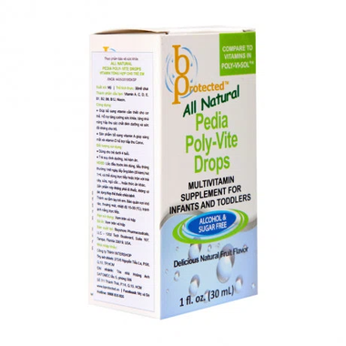 Thực phẩm bảo vệ sức khỏe All Natural Pedia Poly Vite Drops - Vitamin tổng hợp cho trẻ em (30ml)