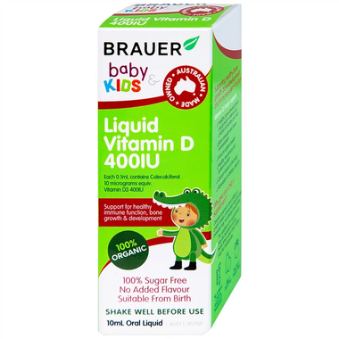 Thực phẩm bảo vệ sức khỏe Brauer Baby Kids Liquid Vitamin D 400IU (10ml)
