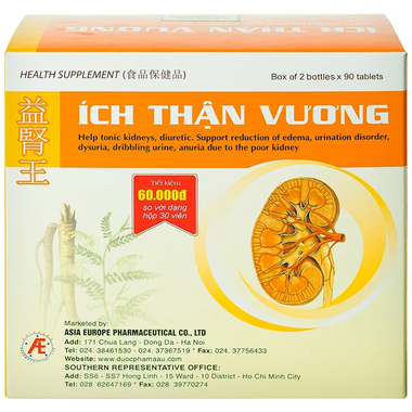 Thực phẩm bảo vệ sức khỏe Ích Thận Vương (180 viên)