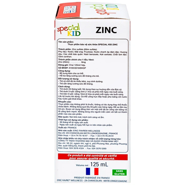 Thực phẩm bảo vệ sức khỏe Special Kid Zinc (125ml)