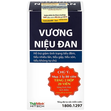 Thực phẩm bảo vệ sức khỏe Vương Niệu Đan (80 viên)