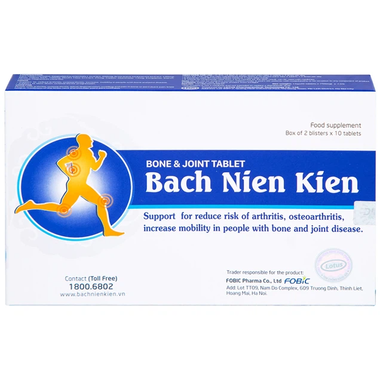 Thực phẩm bảo vệ sức khỏe viên xương khớp Bách Niên Kiện (20 viên)