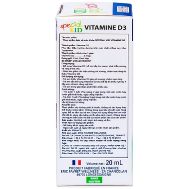 Thực phẩm bảo vệ sức khỏe Special Kid Vitamine D3 (20ml)