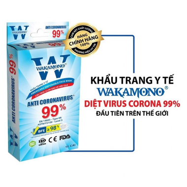 Khẩu Trang Y Tế Wakamono – Diệt 99% Anti - Virus Corona - Tiêu Chuẩn Xuất Khẩu Eu