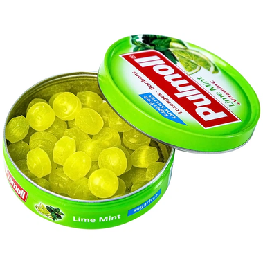 Kẹo ngậm không đường Pulmoll Lime Mint vị chanh bạc hà giúp giảm ho, thông cổ (45g)
