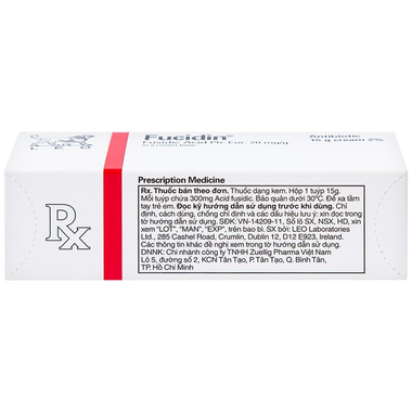 Thuốc Fucidin Cream 2% điều trị bệnh về da do vi sinh vật (Tuýp 15g)