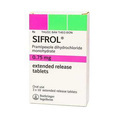 Thuốc Sifrol 0.75 Boehringer điều trị bệnh Parkinson vô căn (3 vỉ x 10 viên)