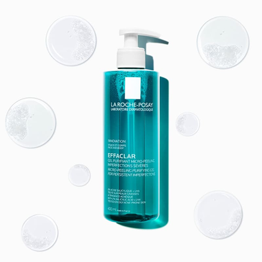 Gel Rửa Mặt &amp; Tắm Giảm Mụn Thâm Sẹo La Roche Posay Effaclar Micro Peeling Purifying Gel 400Ml