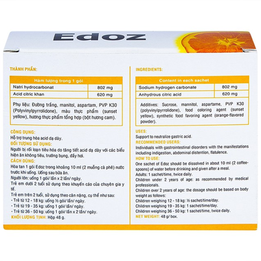 Thực phẩm bảo vệ sức khỏe Edoz (24 gói x 2g)