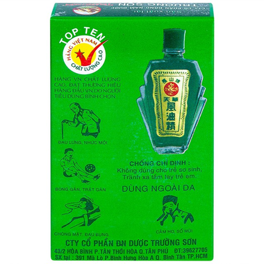 Dầu gió xanh Thiên Thảo hỗ trợ điều trị ho cảm cúm, nhức đầu, sổ mũi, say tàu xe (12ml)