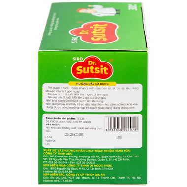 Thực phẩm bảo vệ sức khỏe siro Dr.Sutsit (30 gói x 5ml)