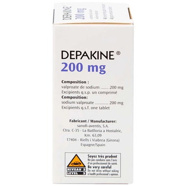 Thuốc Depakine 200mg điều trị bệnh lý động kinh và hưng cảm (40 viên)