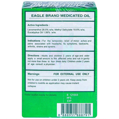 Dầu gió xanh con ó Eagle Brand Midicated Oil giảm nhức đầu, cảm cúm, đau lưng (24ml)