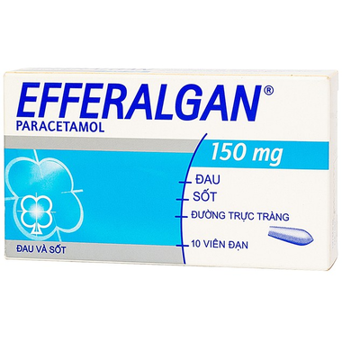 Viên đặt trực tràng Efferalgan 150mg giúp giảm đau, hạ sốt (2 vỉ x 5 viên)