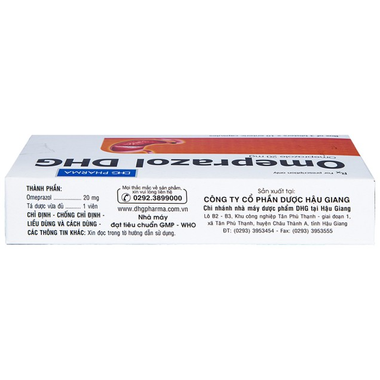 Thuốc Omeprazol DHG 20mg điều trị trào ngược dạ dày - thực quản (30 viên)