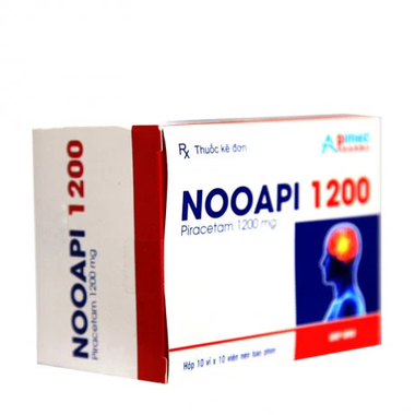 Thuốc Nooapi 1200mg Apimed điều trị hội chứng tâm thần (10 vỉ x 10 viên)