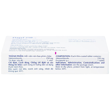 Thuốc Flagyl 250mg điều trị nhiễm khuẩn do Trichomonas vaginalis (20 viên)