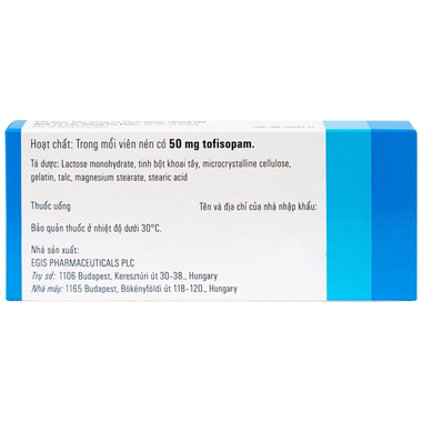 Thuốc Grandaxin 50mg điều trị bệnh tâm thần (2 vỉ x 10 viên)