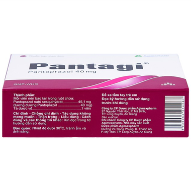Thuốc Pantagi 40mg Agimexpharm điều trị viêm loét dạ dày tá tràng (30 viên)