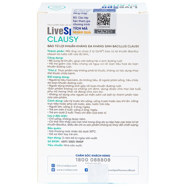 Thực phẩm bảo vệ sức khỏe Livespo Clausy (10 ống x 5ml)