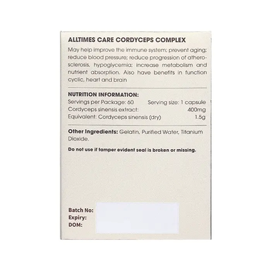 Thực phẩm bảo vệ sức khỏe Alltimes Care Platinum Cordyceps (60 viên)