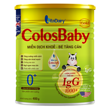 Sữa Colosbaby Gold 0+  bổ sung kháng thể cho bé từ 0 – 12 tháng (400g)