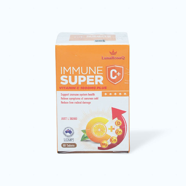 Viên uống hỗ trợ tăng sức đề kháng LunaRosaQ Immune Super C+ (Hộp 60 viên)