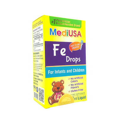 Siro MediUSA Fe Drops bổ sung sắt, giúp giảm thiếu máu do thiếu sắt (Chai 30ml)
