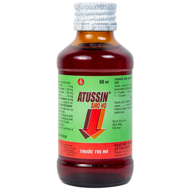 Siro ho Atussin United hỗ trợ giảm các triệu chứng ho (60ml)