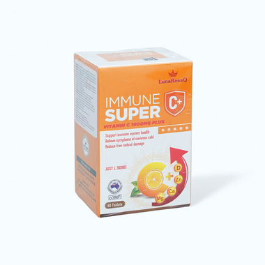 Viên uống hỗ trợ tăng sức đề kháng LunaRosaQ Immune Super C+ (Hộp 60 viên)