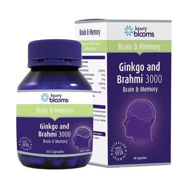 Viên uống Ginkgo And Brahmi 3000 Henry Blooms hỗ trợ hoạt huyết (Hộp 30 viên)