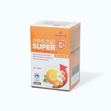 Viên uống hỗ trợ tăng sức đề kháng LunaRosaQ Immune Super C+ (Hộp 60 viên)