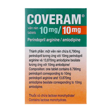 Thuốc Coveram 10mg/10mg điều trị tăng huyết áp, mạch vành (lọ 30 viên)