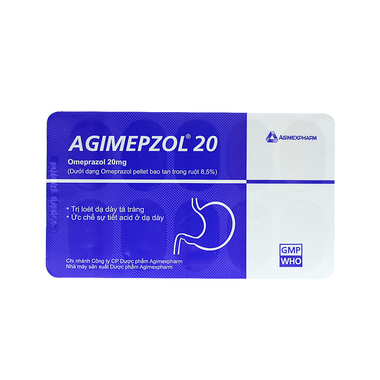 Thuốc Agimepzol 20mg trị trào ngược dạ dày, thực quản (10 vỉ x 10 viên)