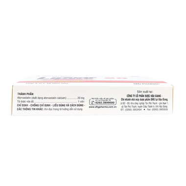 Thuốc Lipvar 20mg điều trị rối loạn lipid máu (3 vỉ x 10 viên)