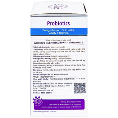 Thực phẩm bảo vệ sức khoẻ Women's Multivitamin With Probiotics Henry Blooms Hộp 30 viên