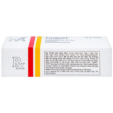 Thuốc kem Fucicort LEO điều trị các bệnh lý viêm da do nhiễm trùng (15g)