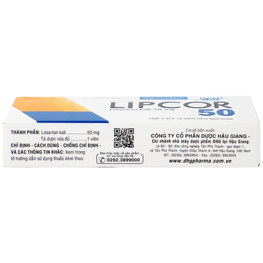 Thuốc Lipcor 50mg điều trị tăng huyết áp (3 vỉ x 10 viên)