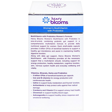 Thực phẩm bảo vệ sức khoẻ Women's Multivitamin With Probiotics Henry Blooms Hộp 30 viên
Thực phẩm bảo vệ sức khoẻ Women's Multivitamin With Probiotics Henry Blooms Hộp 30 viên