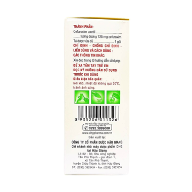 Thuốc Cốm pha hỗn dịch uống Haginat 125 trị nhiễm khuẩn do vi khuẩn nhạy cảm (24 gói x 3.5g)
