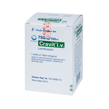 Thuốc CRAVIT 750MG/150ML hỗ trợ điều trị nhiễm khuẩn đường hô hấp (Chai 100ml)