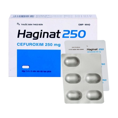 Thuốc Haginat 250 DHG điều trị nhiễm khuẩn (2 vỉ x 5 viên)