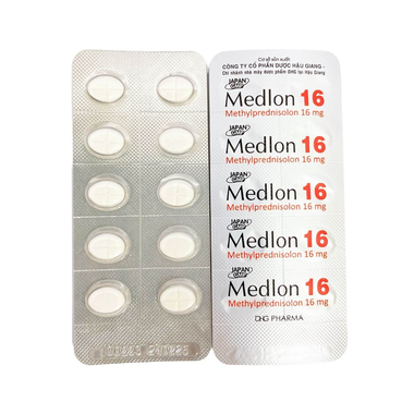Thuốc Medlon 16 DHG Pharma chống viêm, giảm miễn dịch trong viêm khớp, lupus ban đỏ (3 vỉ x 10 viên)