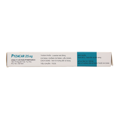 Thuốc Pyzacar 25mg Pymepharco chống tăng huyết áp (2 vỉ x 15 viên)