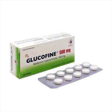 Thuốc Glucofine 500mg Domesco điều trị đái tháo đường tuýp 2 (5 vỉ x 10 viên)
